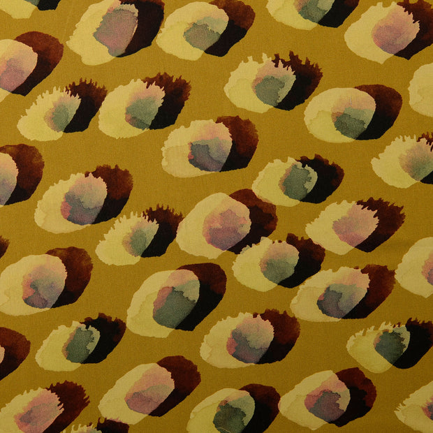 Viscose Satin fabric Dots Beige