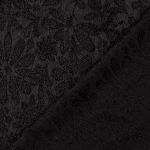 Satin Jacquard tela Negro 