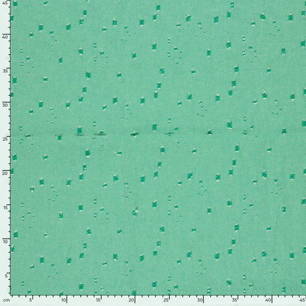 Denim stof Effen Groen