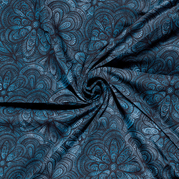 Jersey fabric Cobalt digital printed 