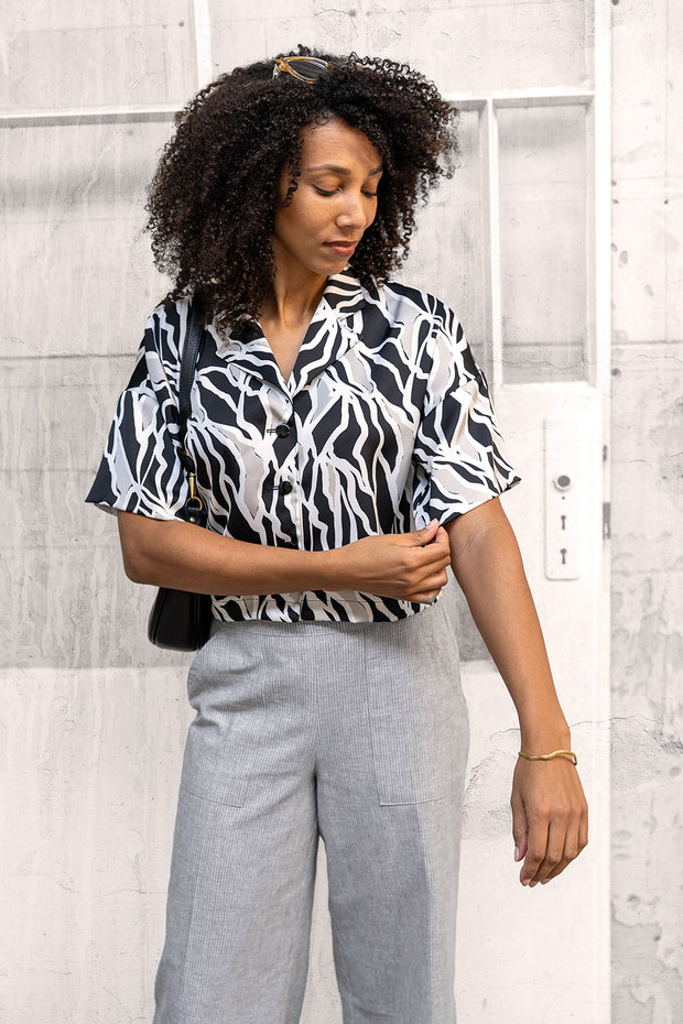 Chambré fabric Stripes Khaki Green