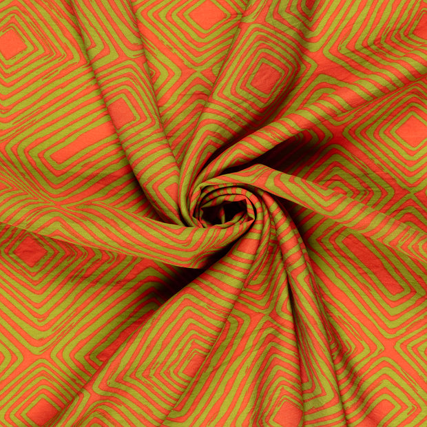 Viscosa Nylon Twill tela Coral estampado 