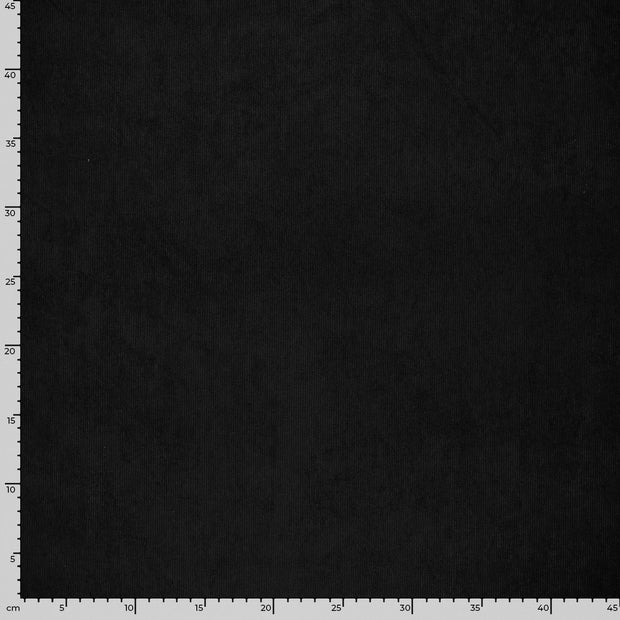 Babycord Stretch 21w fabric Unicolour Black