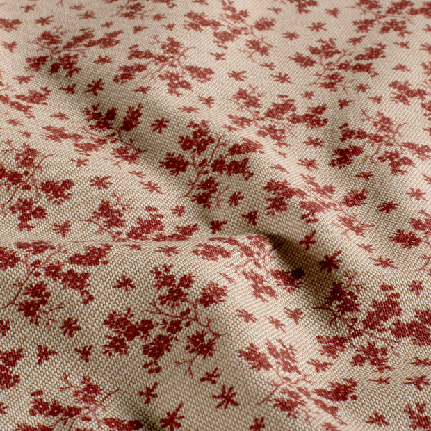 Linnenlook stof Bloemen Donker rood