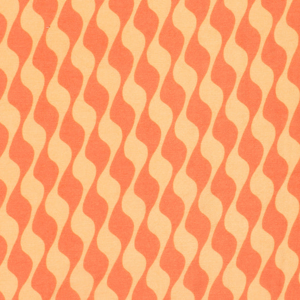 Viscose Nylon Twill fabric Abstract Salmon