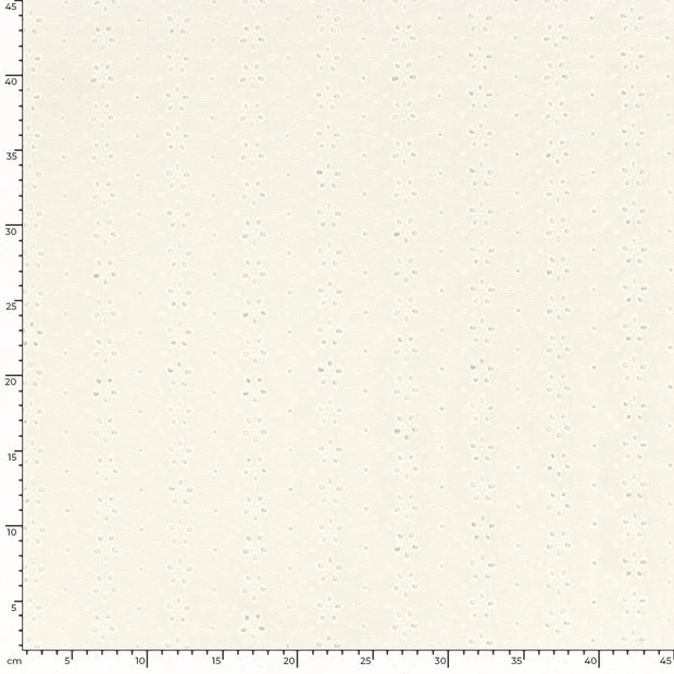 Algodón Popelina tela Flores Blanco roto