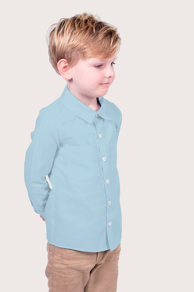 Viscosa Poplin tela Unicolor Azul bebé