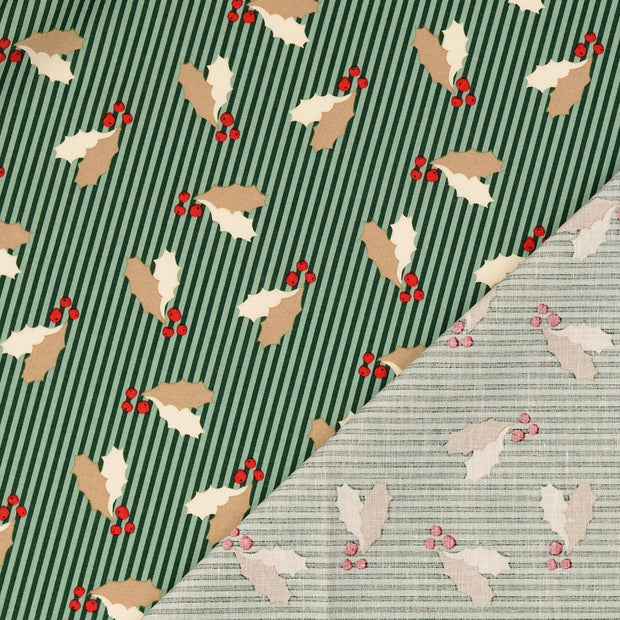  fabric Dark Green printed 