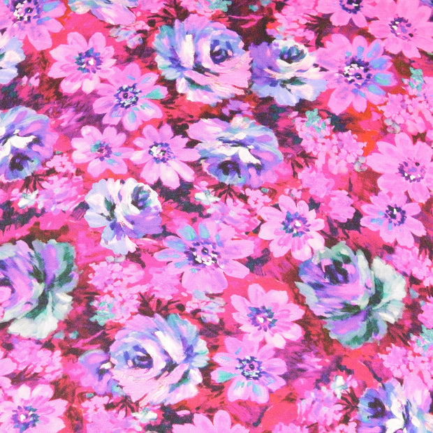 Viscose Satin fabrik Blumen Rosa