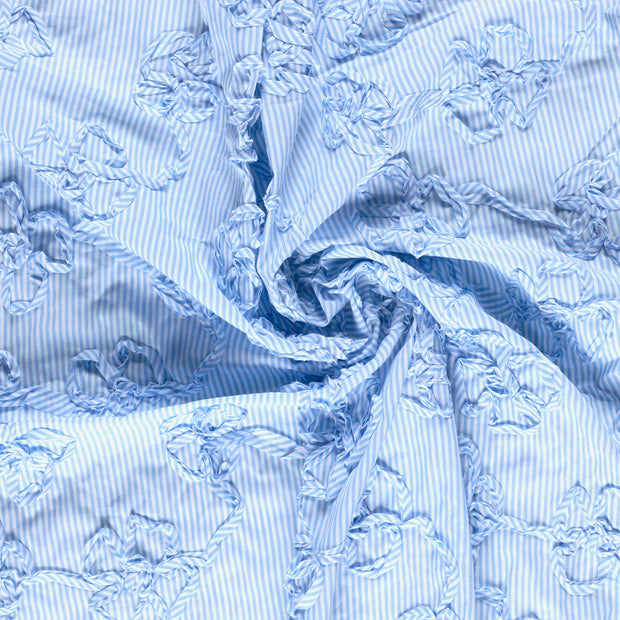 Popeline de Coton tissu Bleu clair avec application 