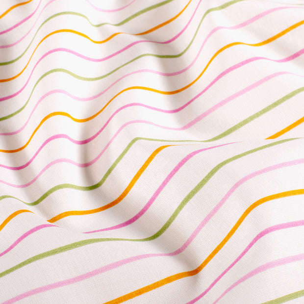 Algodón Popelina tela Rayas Blanco roto