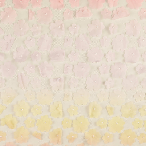 Tulle fabric Flowers Pink