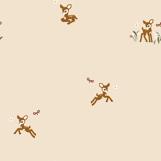 Jersey fabric Deer Beige