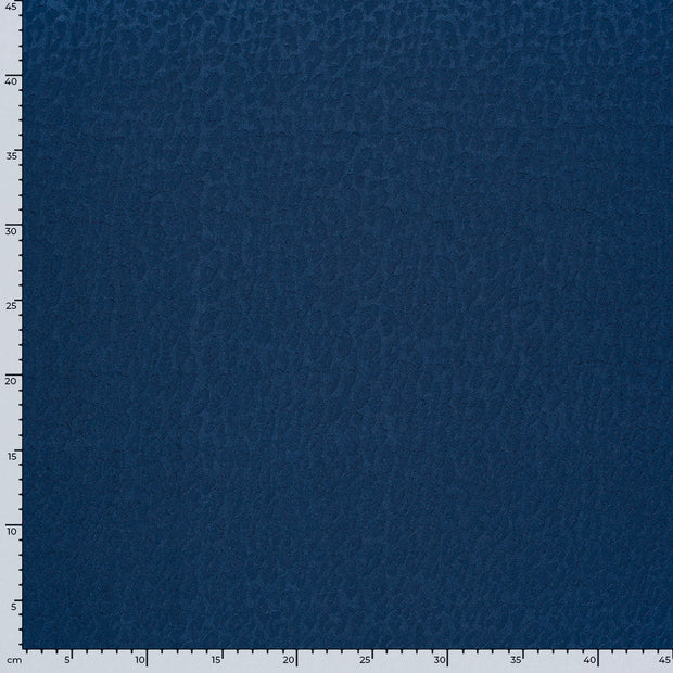 Satin Jacquard tela Unicolor Azul acero
