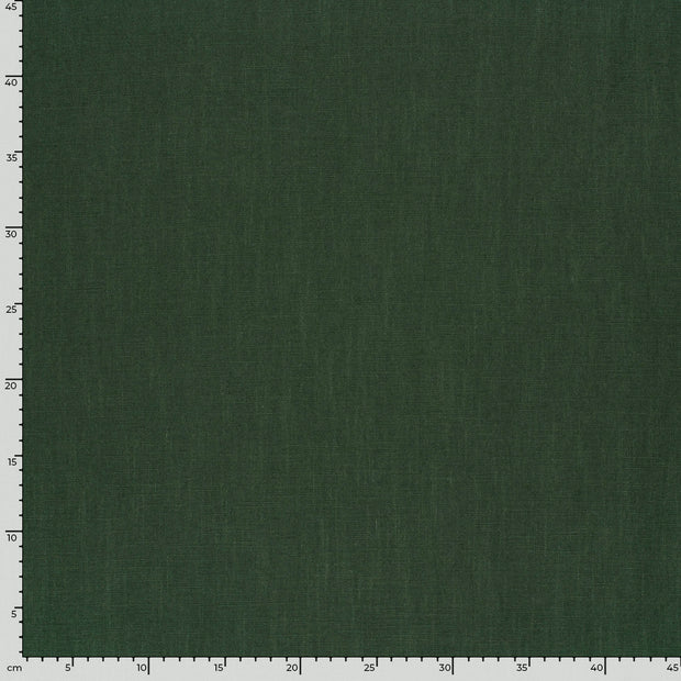 Linen fabric Unicolour Dark Green