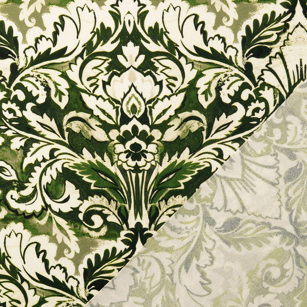 Viscose Crêpe fabric Olive Green digital printed 
