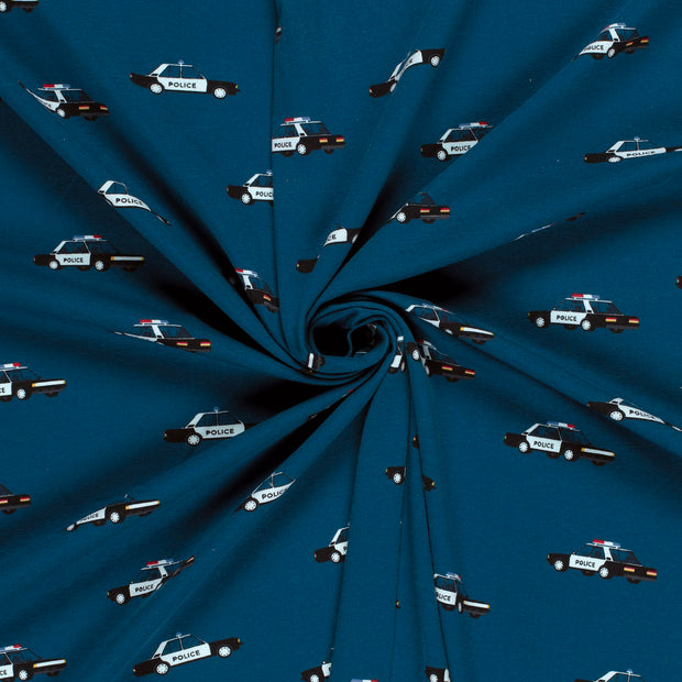 Algodón Jerséis tela Azul marino estampado 