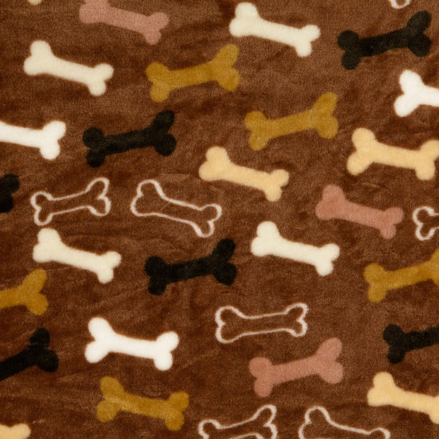 Fleece fabric Dogs Brown