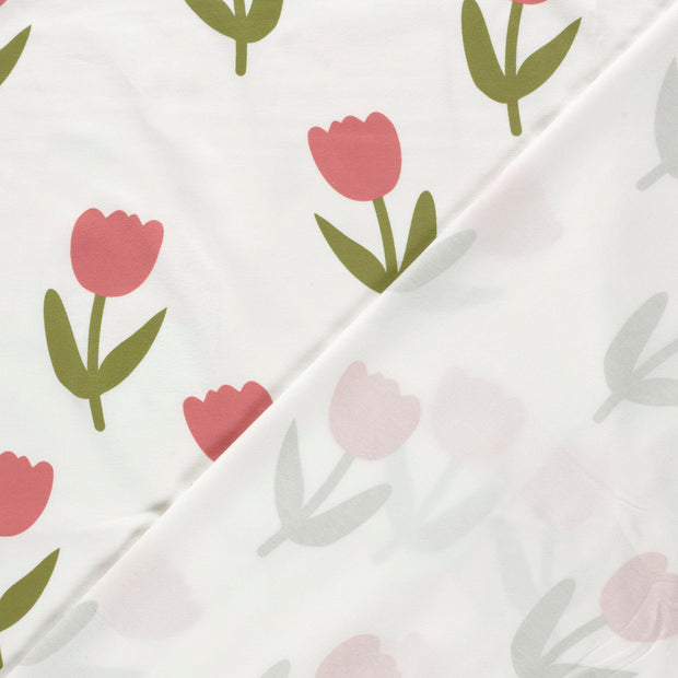 Jersey tissu fleurs imprimé 