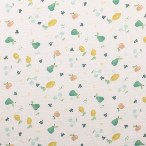 Mousseline stof Fruit & vruchten Multicolor