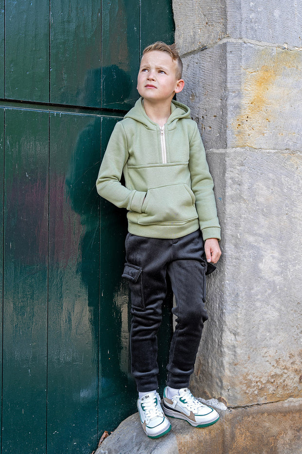 Jogging stof Effen Olijf Groen