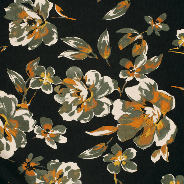 Viscose Nylon Ottoman fabric Black 