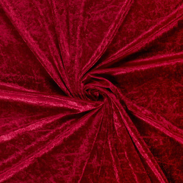 Velours fabric Dark Red crushed 