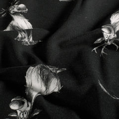 French Terry printed Deer Black