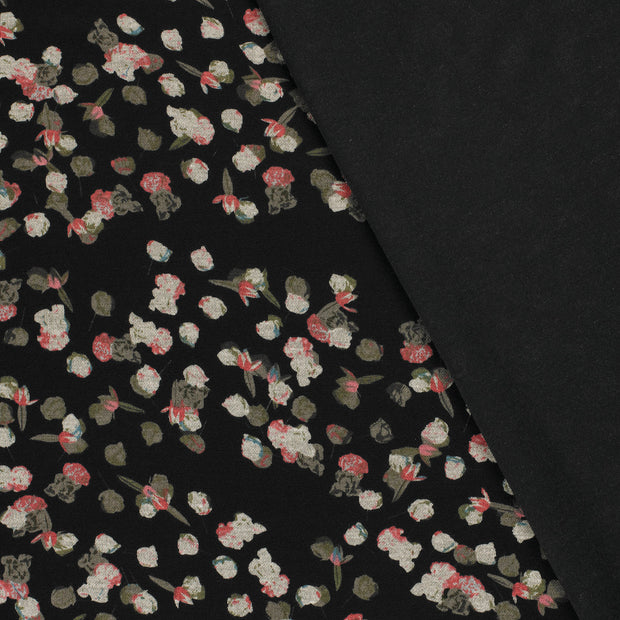 Poly Viscose Jersey fabric Flowers discharge printed 