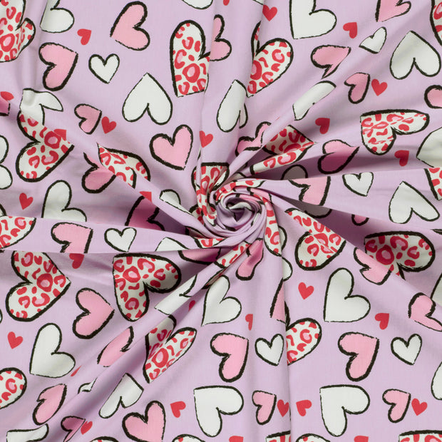 Jersey fabrik Lila bedruckt 
