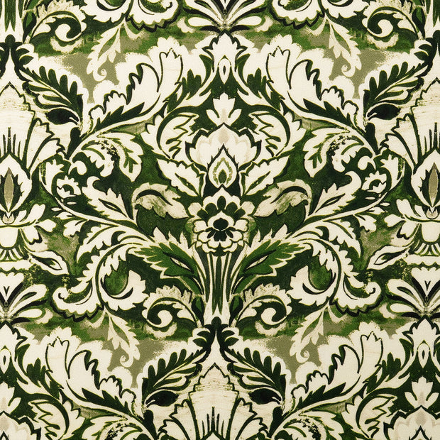 Viscose Crêpe fabric Ornaments Olive Green