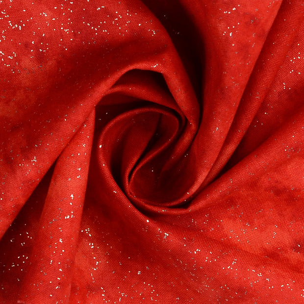  tissu Rouge imprimé pailleté 