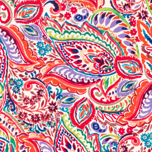 Twill Stretch fabric Paisley Fuchsia