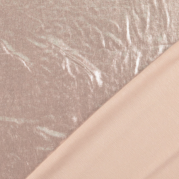 Jersey de Polyester tissu Rose clair Lurex 