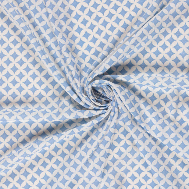 Viskose fabrik Babyblau digital bedruckt 