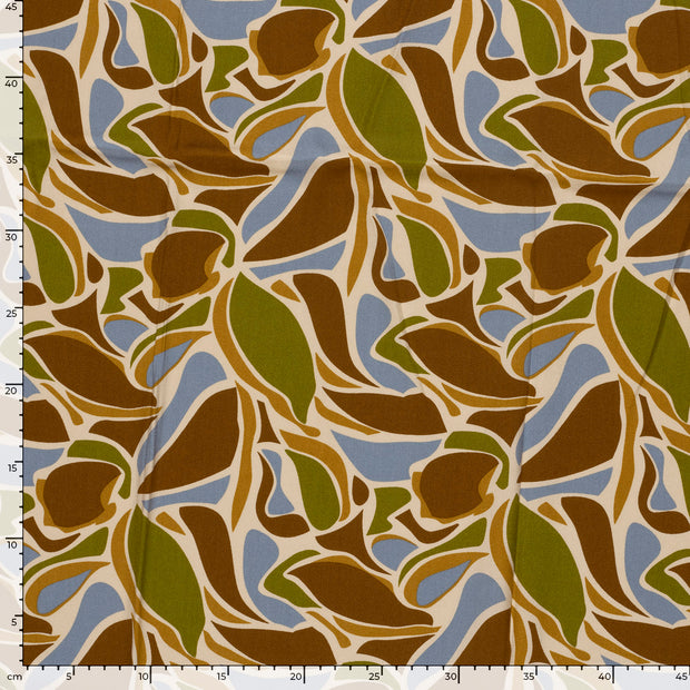 Satin fabric Abstract Brown