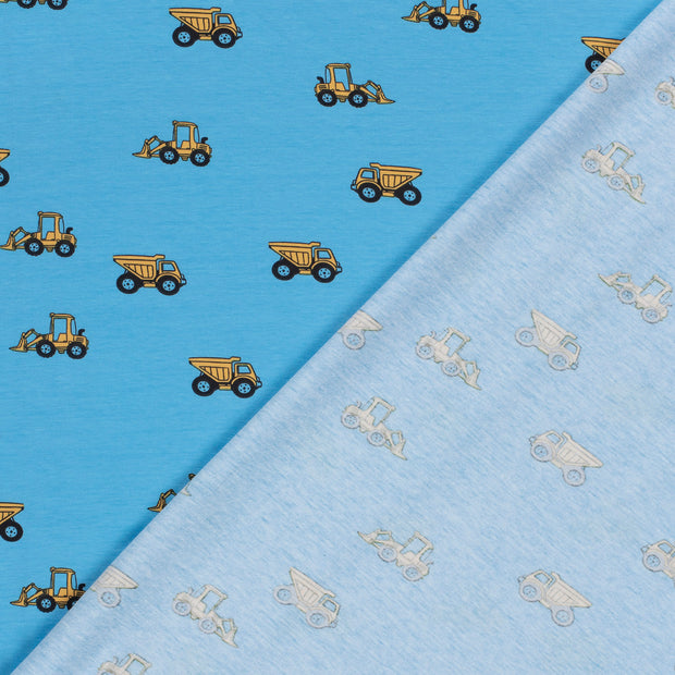 Cotton Jersey fabric Tractors printed 