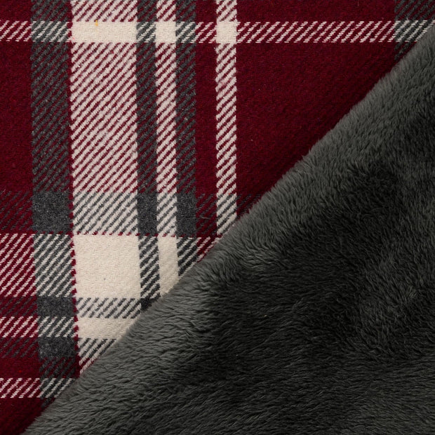 Tweed fabric Bordeaux backed 