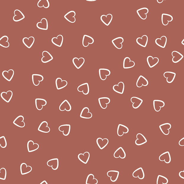 Jersey fabric Hearts Old Pink