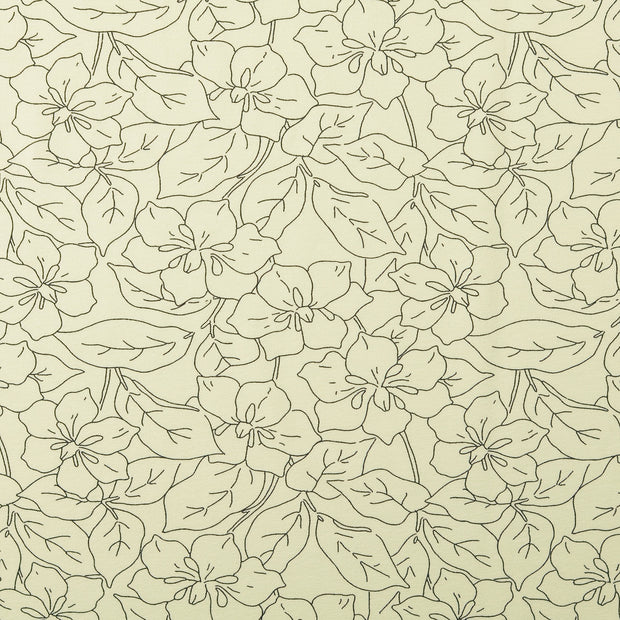 Jersey fabric Flowers Green