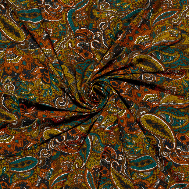 Viscose Vortex Jerséis tela Índigo estampado 