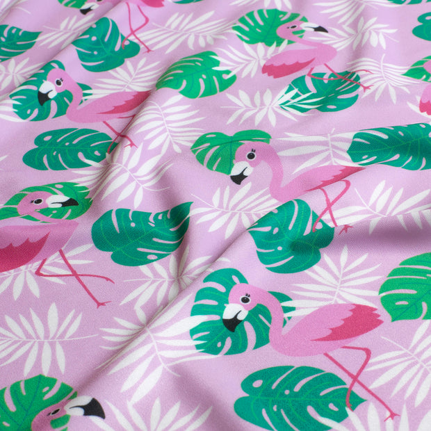 Swimwear Jersey UPF50 Recycled fabrik Flamingos Rosa