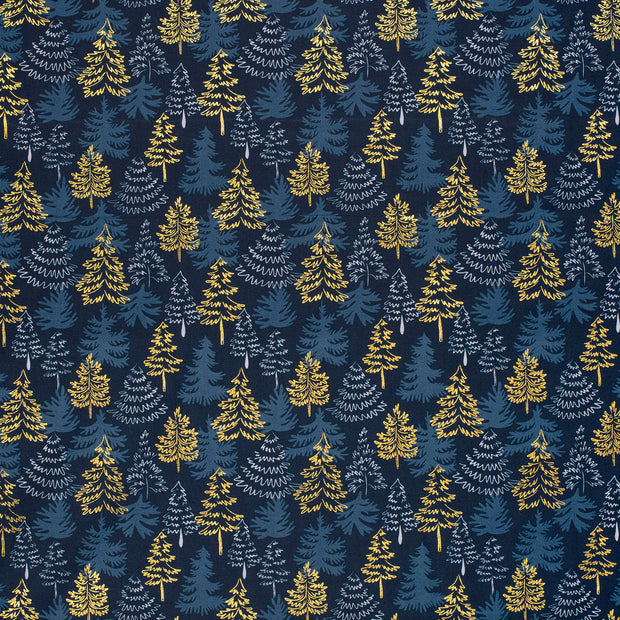 Cotton Poplin fabric Navy 