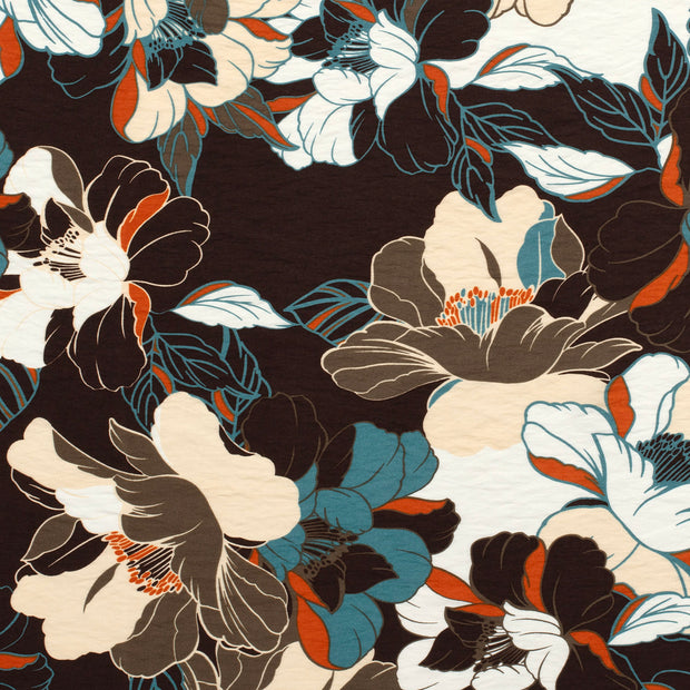 Viscose Nylon Crepe fabrik Dunkelbraun 