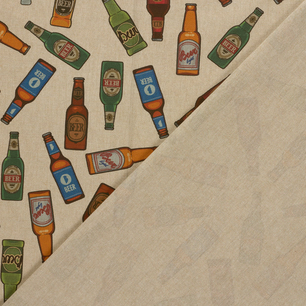 Aspecto lino tela Botellas estampación digital 