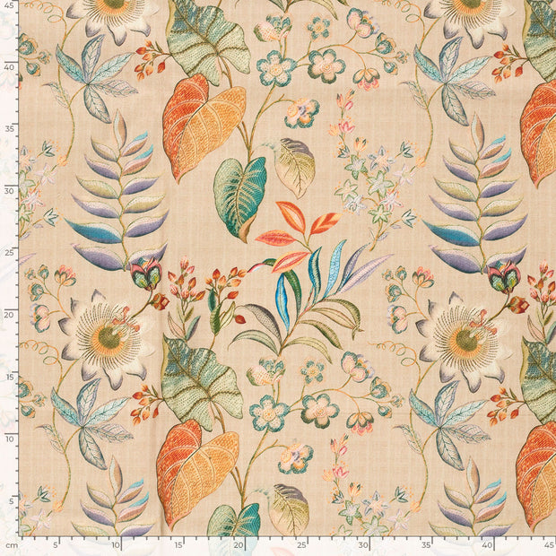 Panama fabrik Blumen Beige