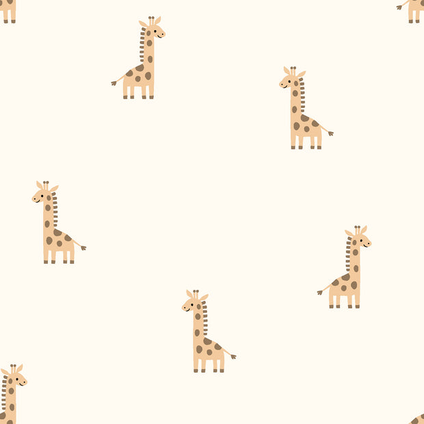 Rib Jersey fabrik Giraffen Wollweiß