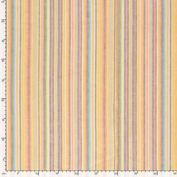Linen fabric Stripes Yellow