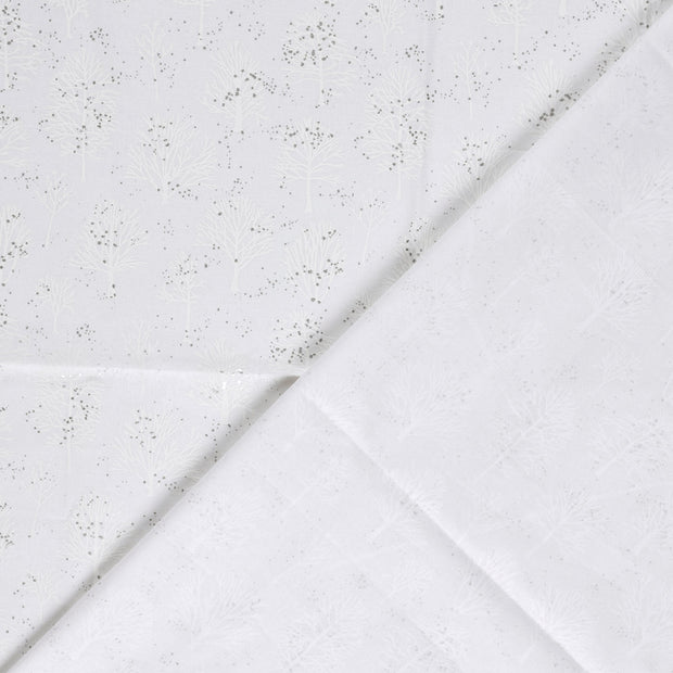 Algodón Popelina tela Navidad estampado con brillantina 