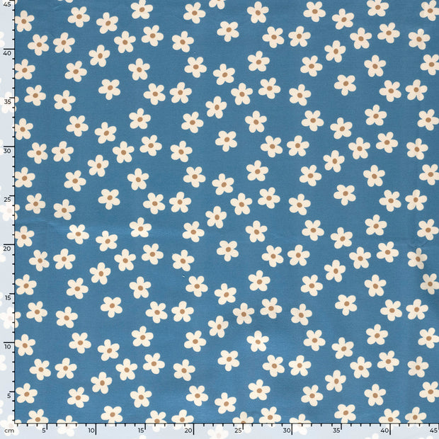  tissu fleurs Indigo